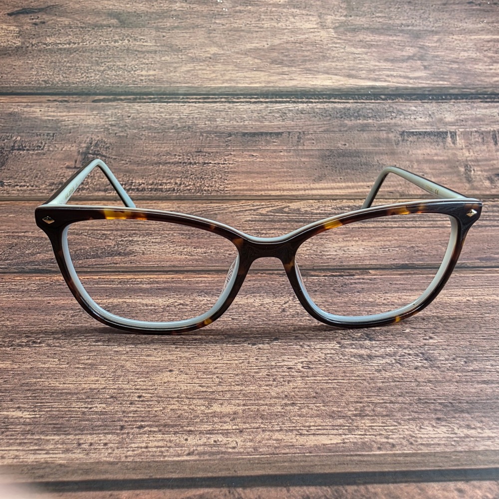 Via Spiga 350 Eyeglasses Brown Tortoise Light Blue Cat Eye 55-16-135